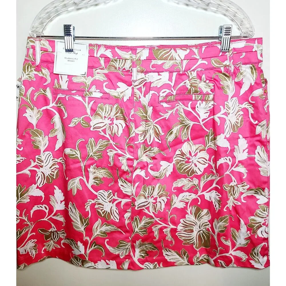Charter Club Pink Floral Skort - NWT, Size 12, Golftini Style with Pockets - Picture 2 of 7